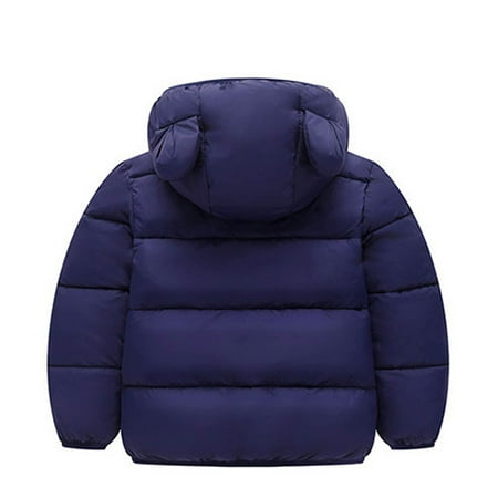 

LNWUY (6 Months-4 Years) Winter Children s Lamb Coat Rabbit Ears Thick Cotton Jacket Baby Cotton Soft Comfy Clothes Dark Blue 3-4Years