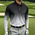 thumbnail image 2 of Enjoytime Men Long Sleeve Shirt Gradient Collared Button Golf Tops Lightweight Workout Casual Work Shirts, 2 of 5