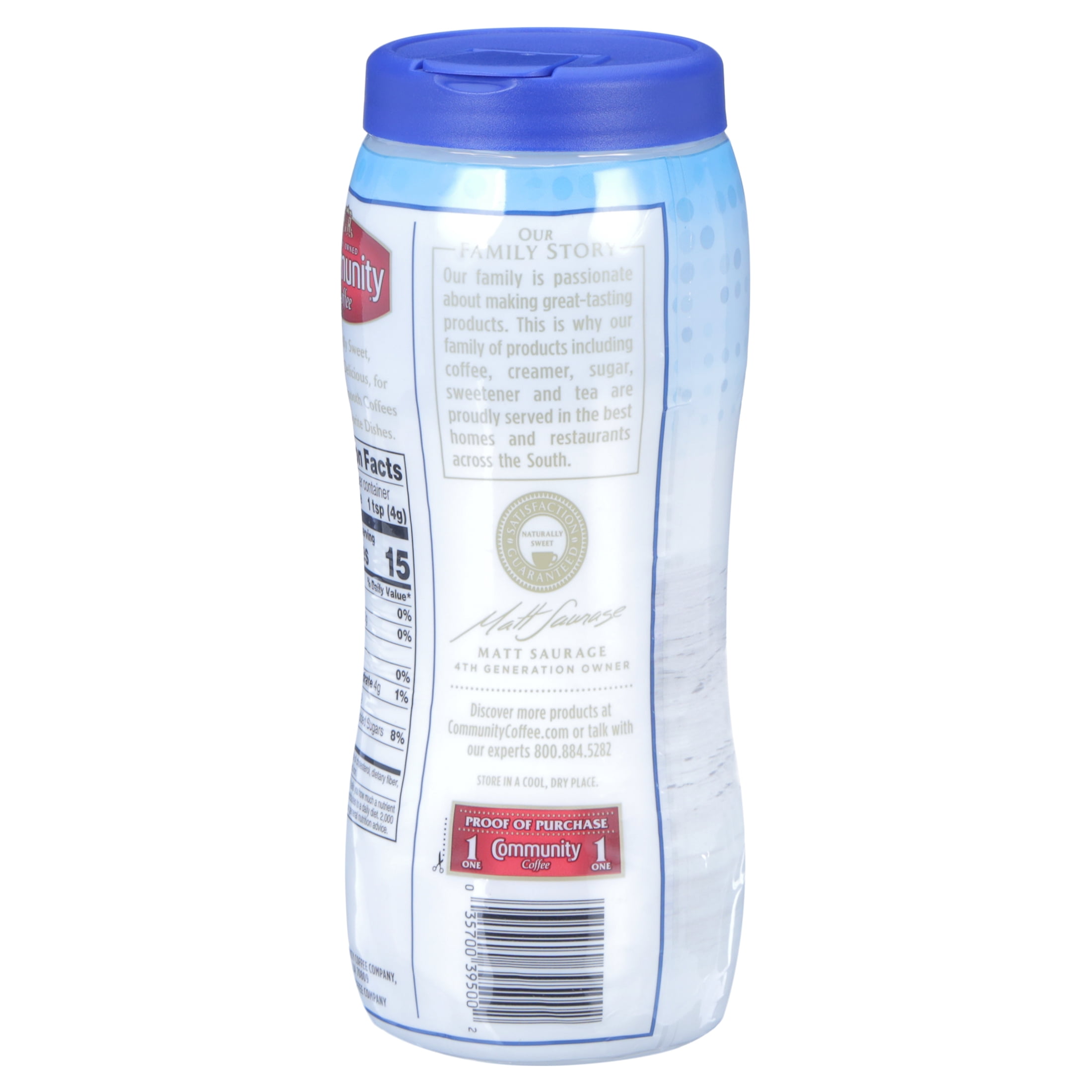 Community Coffee Sugar 16 oz Canister