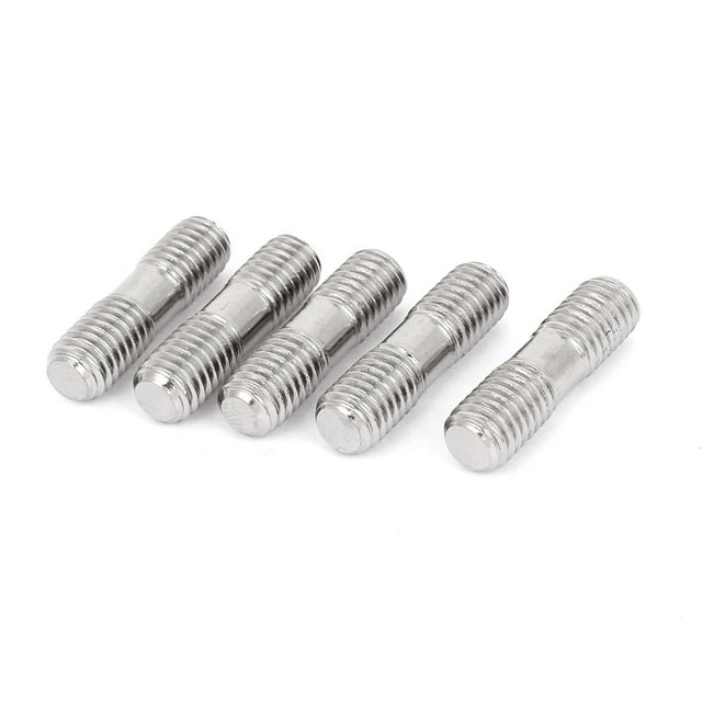 Unique Bargains M8 x 30 mm Vis à Goujon Filetée à Double Extrémité en Acier Inoxydable A2 Bolt, Ensemble de 5. Finition Ton Argent, Matériau en Acier Inoxydable A2-70 (304), Diamètre de Filetage 8 mm, Pas de Filetage 1,25 mm et Longueur de Filetage 10 mm de Chaque Côté. Convient aux Fixations d'Articulation dans les applications Industrielles et de construction.