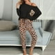 thumbnail image 1 of Puntoco 2 piezas traje de leopardo para mujer manga larga bolsillo de ocio pantalones de chándal para el hogar conjuntos liquidación Puntoco Puntoco-4693, 1 of 8