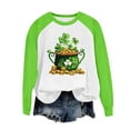 thumbnail image 4 of Craaazy Women's Cozy St. Patrick's Printed Crew Neck Long-Sleeved Loose Shirts Gifts, 4 of 5