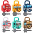 thumbnail image 1 of 6 Uds Desbloquear Juguetes De Coche Mini Coche De Juguete De Empuje Niños Aprendiendo Cerraduras Números A Juego Juguetes Educativos Montessori Muyoka Hogar, 1 of 7
