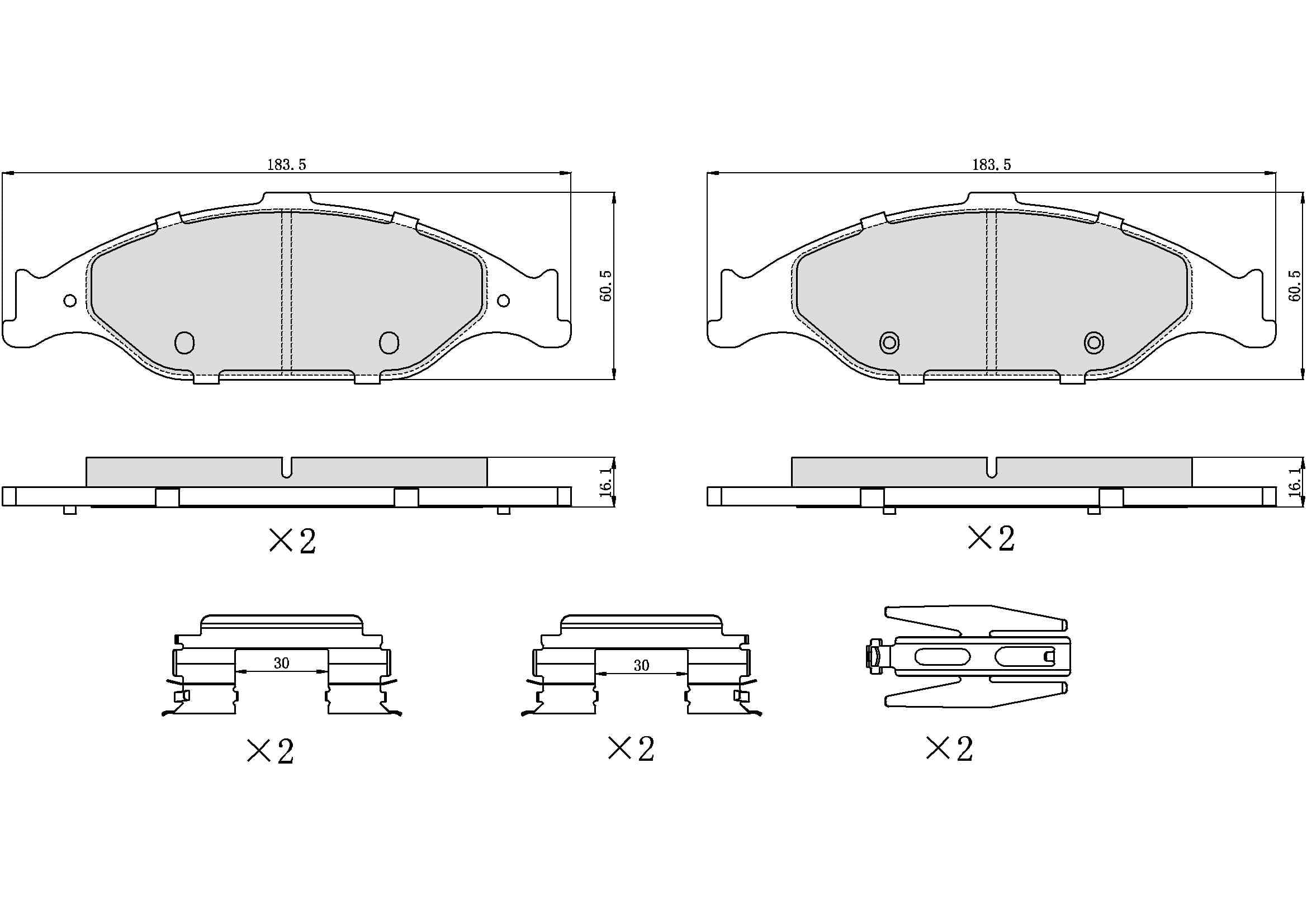 Ultra HC 1000 Brake Pad Set, Front HC10.0804.0.C, Ford Mustang 2004-1999