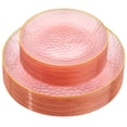 thumbnail image 1 of Platos de plástico Rubtlamp rosa con borde dorado, 60 unidades, para fiestas, 1 of 7