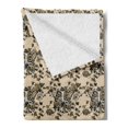 thumbnail image 2 of Gothic Soft Flannel Fleece Throw Blanket, Chest Bones Ribcage Flowers Butterflies Autumn, Cozy Plush for Indoor and Outdoor Use, 50" x 70", Pale Mustard Dark Tan, by Ambesonne, 2 of 5