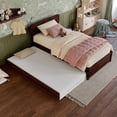 thumbnail image 6 of AFI Capri Twin Solid Wood Platform Bed with Panel Footboard and Twin Trundle, Walnut, 6 of 17