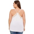 thumbnail image 4 of Camisola sin mangas con escote en V y ribete de encaje con tirantes finos para mujer, 4 of 6