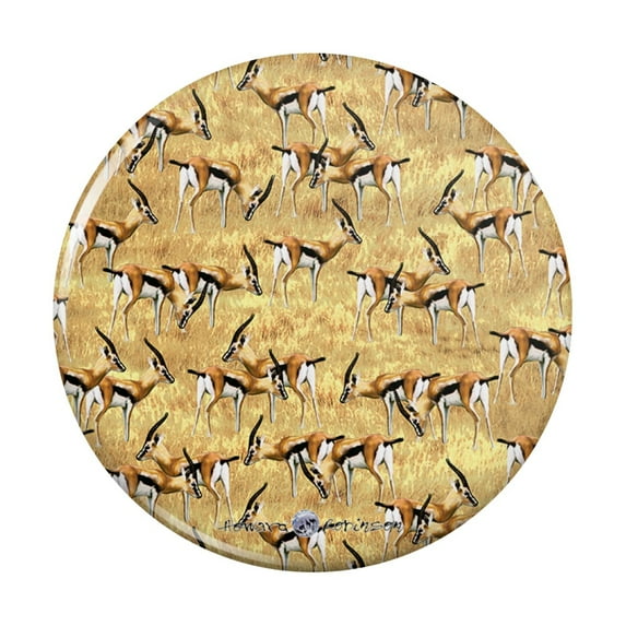 African Plains Gazelle Herd Grazing Pattern Pinback Button Pin