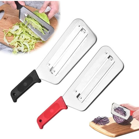 

Stainless Steel Shredder Knife 2025 Upgraded Stainless Steel Cabbage Shredder Multifunctional S-tainless Steel Dual Blade Julienne Cutter for Coleslaw Sauerkraut and Fish Scale Cleaning (Black)