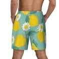 thumbnail image 3 of Kdxio Lemons Print Men'S Swim Trunks With Compression Liner 7 Inch Inseam Quick Dry Swim Shorts, 3 of 7