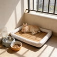 thumbnail image 6 of Qocolcyl Floral Square Washable Dog Bed Cushion,Thick Non Slip Soft Breathable Pet Sleeping Sofa Mattress for Small Medium Dogs All Season Use, 6 of 6