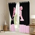 thumbnail image 3 of jejeloiu Girls Pink Bowknot Black Out Curtains,First Letter E Curtains Pack of 2 (42x63 Each) For Kids, 3 of 6