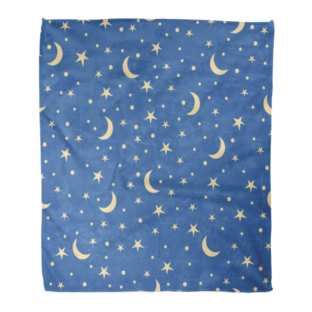 HATIART 50x60 inch Super Soft Throw Blanket Blue Pattern Holiday Stars