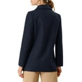 thumbnail image 4 of MODA NOVA Juniors Notched Lapel Double-Breasted Pocket Mid Thigh Overcoat, 4 of 7