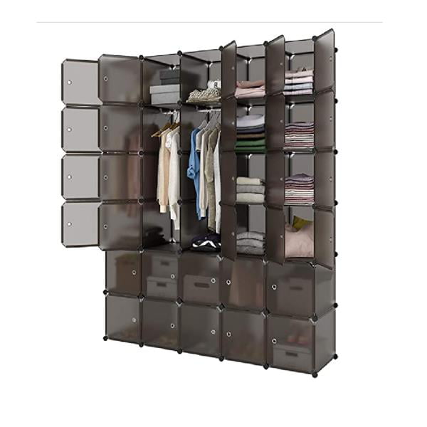 30 Cube Closet Organizer Plastic, Stacking Wardrobe Shelves