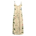thumbnail image 4 of Odbmxy Womens Dresses Maxi V-Neck Camisole Sundresses for Women Plus Size Fairy Vacation Flower Sleeveless Dresses,Beige 3XL, 4 of 5
