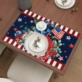 thumbnail image 3 of Linen Watercolor Red White and Blue Poppies Stars Patriotic Placemats Set of 4 4th of July Memorial Day Veterans Day Patriotic Decoration and Supplies for Home, 3 of 6