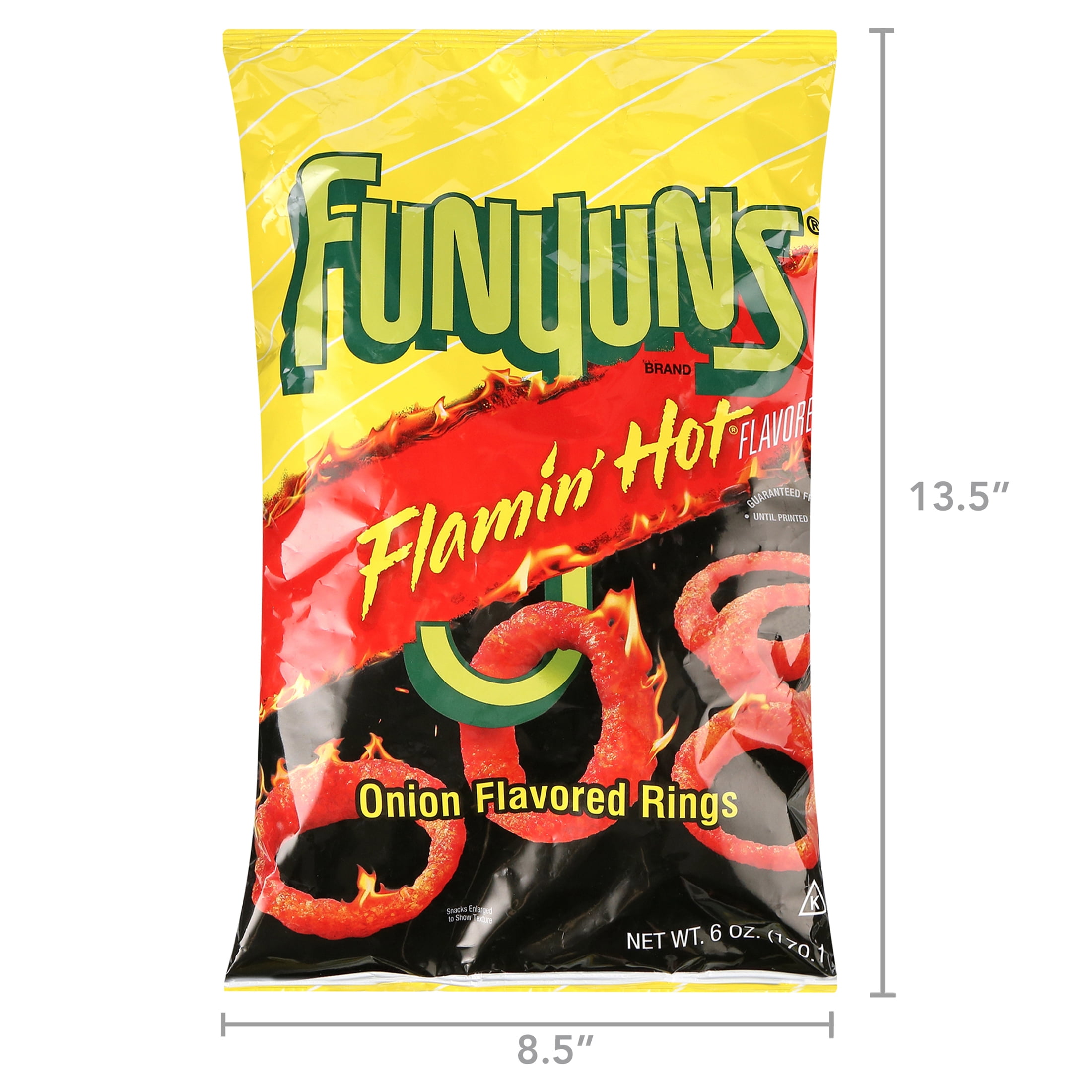Funyuns Flamin' Hot Onion Flavored Rings, 6 oz Bag