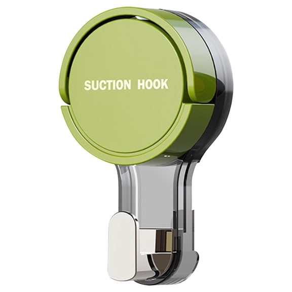 Heavy Duty Suction Cup Hooks | Oimcto Suction Cup Hook No Drill Rotating Single Hook Wall Hanger, Strong Load Bearing for Towels, Removable No Marking Hangers for Bathroom and Kitchen - 1 Pc - Green