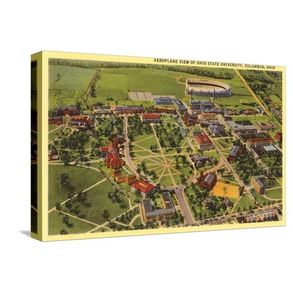 Art.com View over Ohio State University, Columbus, Ohio Stretched Canvas Print Wall Art, 18" x 12"