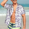 thumbnail image 5 of KLL Men's Hawaiian Shirt Short Sleeve Button Down Beach Shirts-Lavender Flowers, 5 of 5