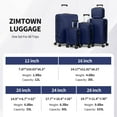 thumbnail image 3 of Zimtown 5-Piece Luggage Set with 8 Packing Cubes, Hard Shell Suitcase Set with Spinner Wheels Built-in TSA Lock, Dark Blue, 3 of 20
