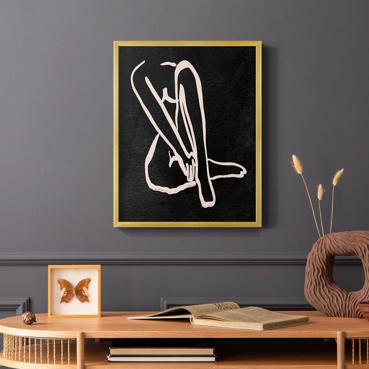 Figure in Dark I in Paper Solid Wood 11 x 14 Framed Print