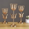 thumbnail image 3 of Portaves decorativo elegante acabado chapado en oro, candeliere del hierro centro de para detalles de decoración para hogar de S perfecl candelabros de escritorio de cristal, 3 of 8