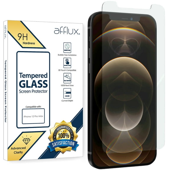 Borz for Apple iPhone 12 Pro Max (6.7 inch) Tempered Glass Screen Protector, Anti-Scratch, Anti-Fingerprint, Bubble Free