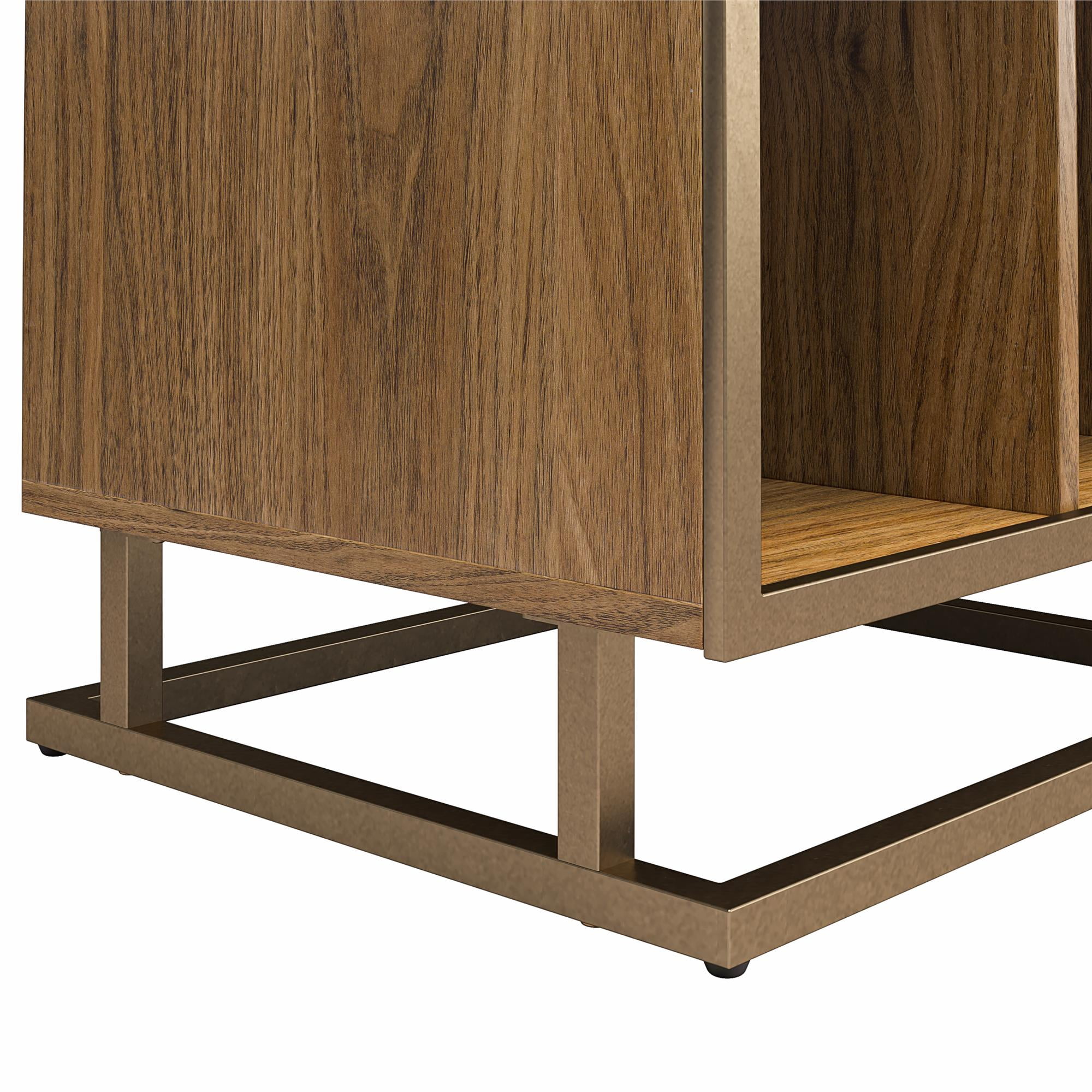 Novogratz Regal Double Wide Record Station/Accent Cabinet, Walnut
