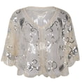 thumbnail image 2 of PrettyGuide Women's 1920s Sequin Shawls Sparkly Flapper Evening Wrap Cape, 2 of 5