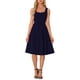 thumbnail image 2 of Vestido Vintage Swing Inspire Chic para Mujer con escote corazón sin mangas, vestido ajustado y acampanado L azul oscuro, 2 of 6