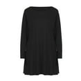 thumbnail image 4 of Uootdi Long Sleeve Shirts for Women A-line Casual Tshirt Dress Casual Loose Swing Dresses Plain Short Dresses with Pockets Gift, 4 of 7