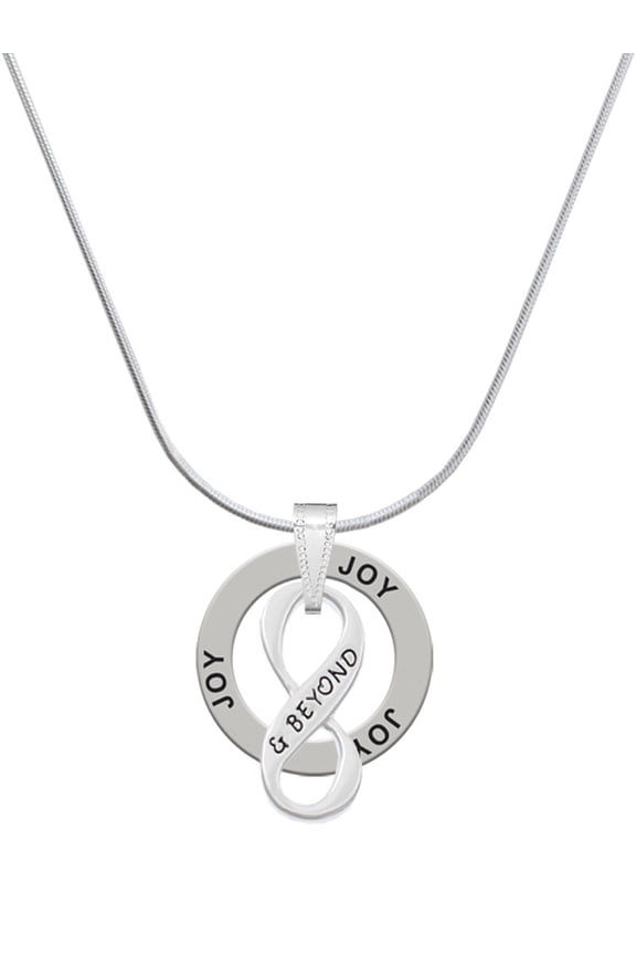 Silvertone & Beyond Infinity Sign Joy Ring Charm Necklace, 18"