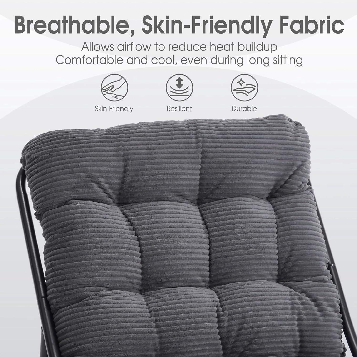 MOONMISS Lounge Chair with Ottoman ,Accent Chair with Plush Cushion and Footstool for Living Room,Dark Gray