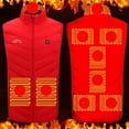 thumbnail image 1 of Amzcrzy Men Polyester Blouse Unisex Zipper Key Press Control 2 Heating Jacket Heated Usb Charging Version Heated Vest Men's Outerwear Vests Puffer Vest Down Vest Men Heated Vest for Men, 1 of 4