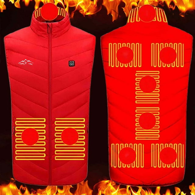 Amzcrzy Men Polyester Blouse Unisex Zipper Key Press Control 2 Heating Jacket Heated Usb Charging Version Heated Vest Men's Outerwear Vests Puffer Vest Down Vest Men Heated Vest for Men