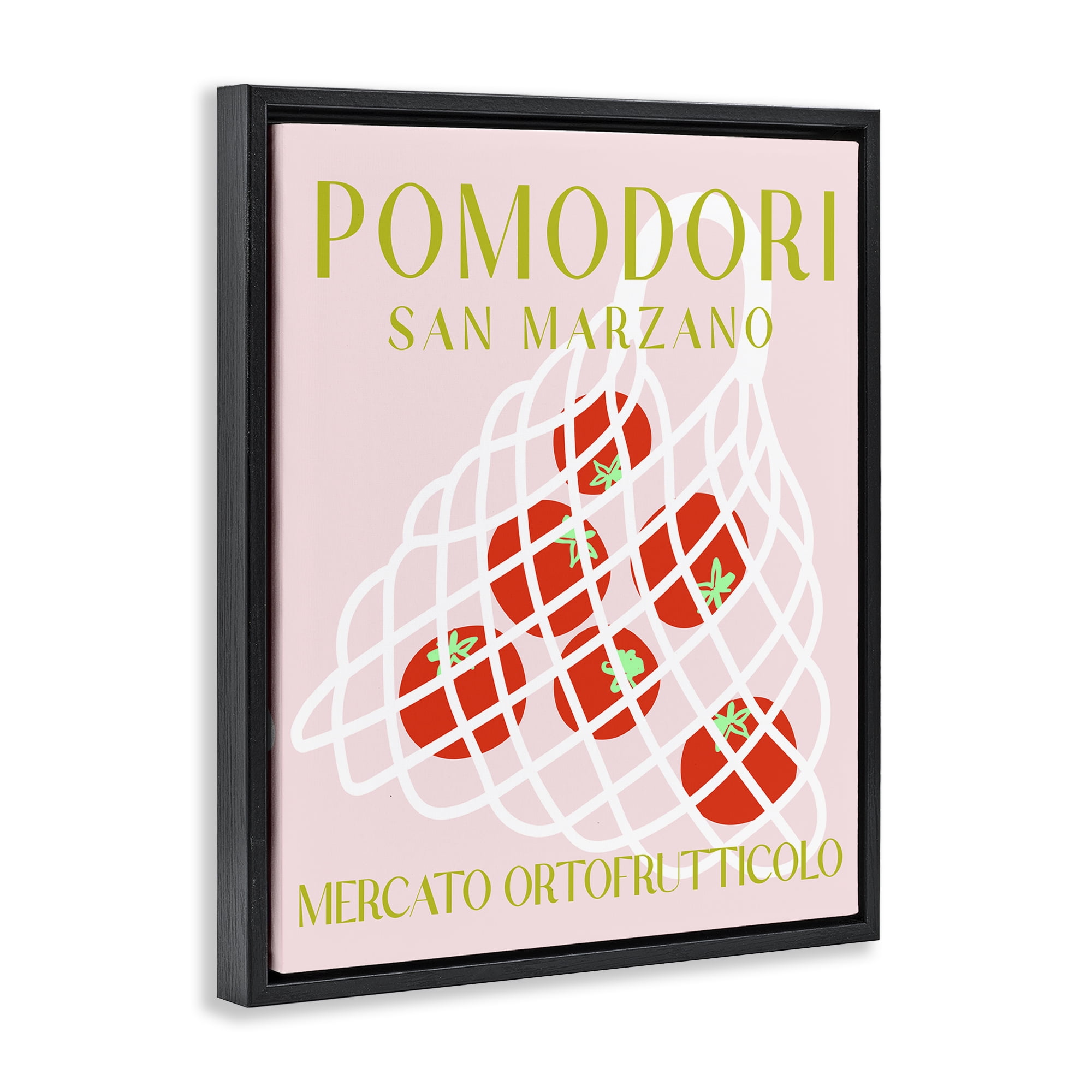 Stupell Industries Modern Tomato Fruit Market Food & Beverage Painting Black Floater Framed Canvas Art Print Wall Art, 25 x 31