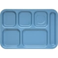 thumbnail image 2 of Carlisle 4398992 - Melamine Six Compartment Tray - for Right Hand Use, 10"Wx14-1/2"D, Blue, 12/Case, 2 of 8