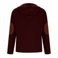 thumbnail image 4 of HAPIMO Men's 1/4 Button up Clothes for Men Hoodies with Patch Sleeves Corduroy Pullover Fashion Fall Plain Casual Loose Sweatshirts Vintage Long Sleeve Wine,L Spring Tops, 4 of 5