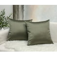 thumbnail image 4 of Aiking Home Solid Faux Silk Euro Shams Set of Two 26 x 26 inch, Sage, 4 of 7