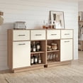 thumbnail image 3 of Manxile Entryway Cabinet, Kitchen Storage Cabinet, Farmhouse Buffet Sideboard with 2 Drawers and Sliding Door,Coffee Bar with Storage for Dining Room Living Room, 3 of 7
