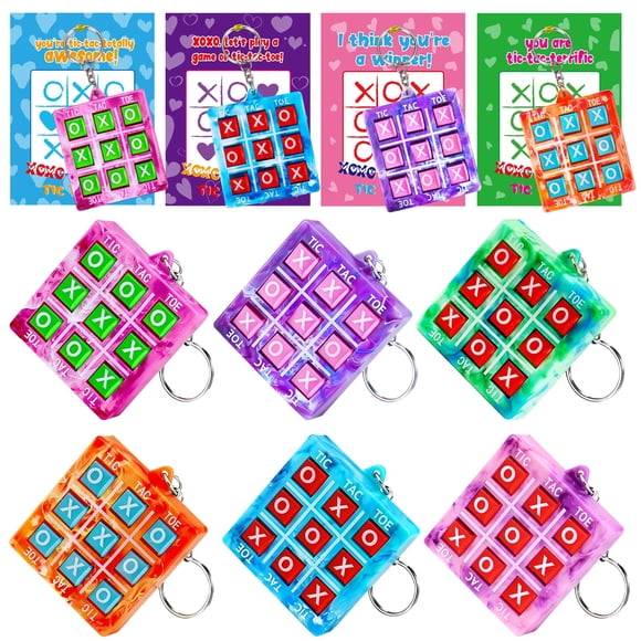 Llaveros Tic Tac Toe Game, regalos de San Valentín para niños