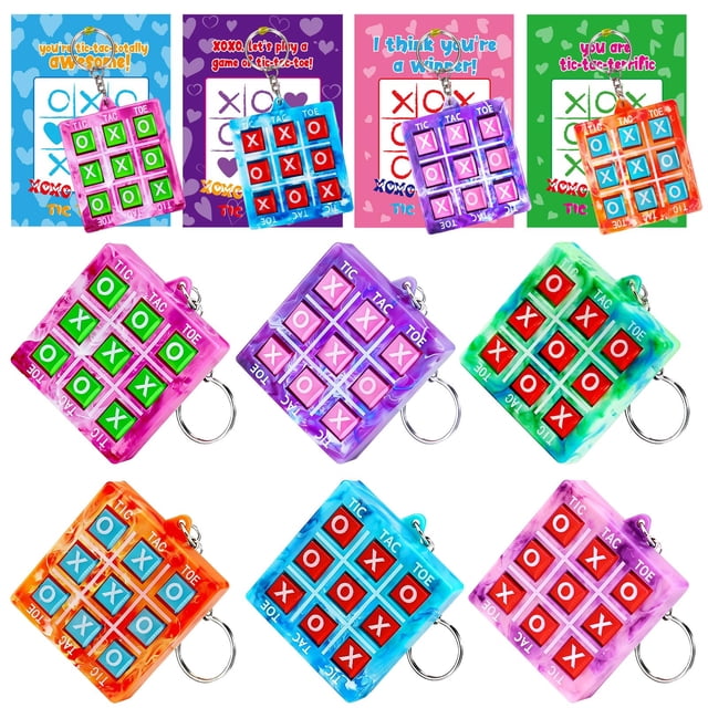Llaveros Tic Tac Toe Game, regalos de San Valentín para niños