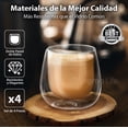 thumbnail image 2 of MAGMALIFE Vasos de Cristal de Doble Pared de 80 ml (2.7 Onzas), Vidrio Térmico Doble Fondo. Set de 4 Piezas, Tamaño Ideal Para Espresso. Elegancia y versatilidad en cada sorbo., 2 of 9