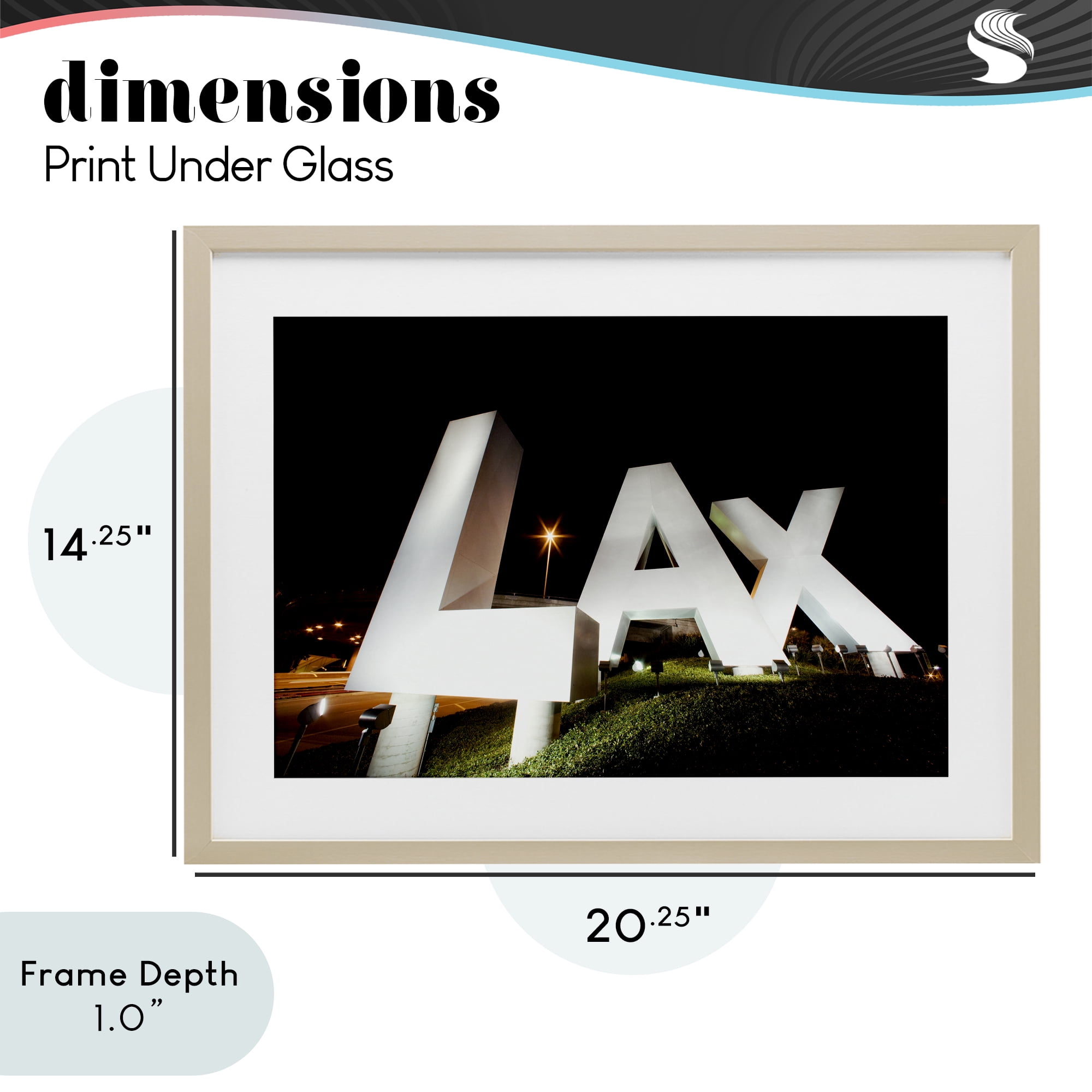 Stupell Industries LA Airport Structure Birch Framed Print Under Glass, design by Scott Stulberg