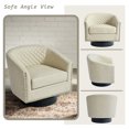 thumbnail image 4 of DREAMSIDEA Swivel Club Chair for Living Room, PU Leather Swivel Barrel Accent Chair Comfy Single Reading Armchair - Beige, 4 of 7