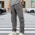 thumbnail image 2 of Men's Pants Mens Slacks Casual Work Pants With Cargo Pockets for Outdoor Daily Wear Comfortable Big and Tall Solid Color Trousers In Autumn Seasons, 2 of 4