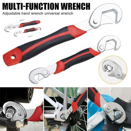 

Dheera 2Pcs Multi-function Portable Universal Wrench Set Adjustable Spanner Combination 8-32mm Hand Tool Kit